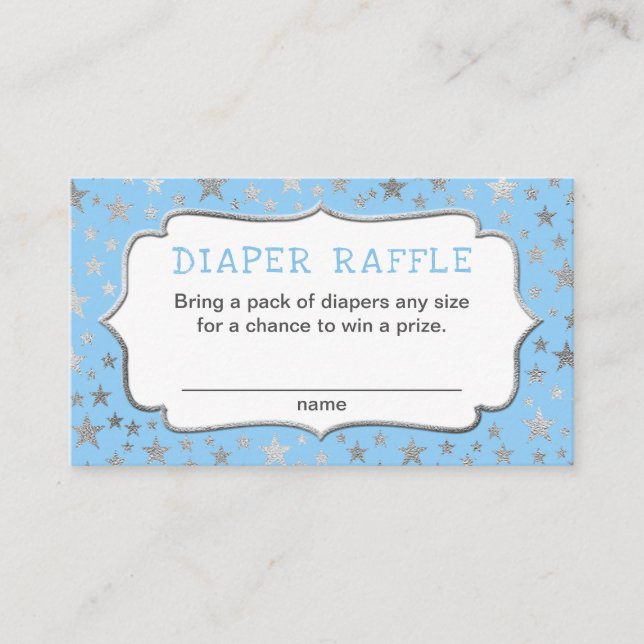 Carte D'accompagnement Bleu Silver Boy Twinkle Star billets de tombola de (Devant)