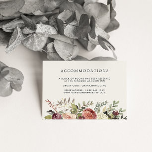 Carte D'accompagnement Bloom rustique Hébergement hôtelier Mariage