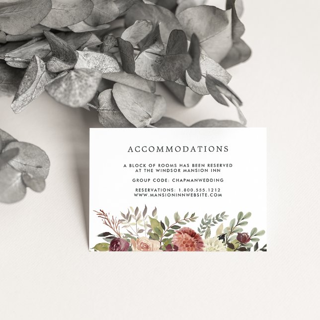 Carte D'accompagnement Bloom rustique | Hébergement hôtelier Mariage (Créateur téléchargé)
