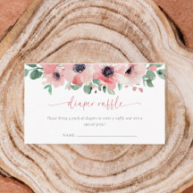 Blooming in Love Diaper Raffle Pink Baby Shower