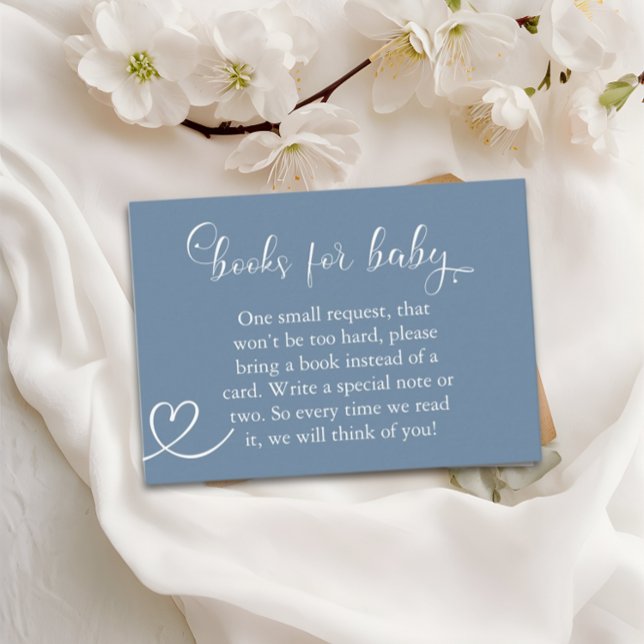 Carte D'accompagnement Blue Boho Elegant Livres modernes pour le Baby sho (Créateur téléchargé)