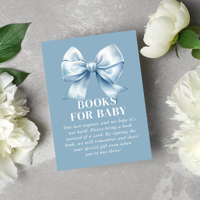 Carte D'accompagnement Blue Bow Baby Boy Elegant Books for Baby (Blue Bow Baby Boy Elegant Books for Baby Enclosure Card)