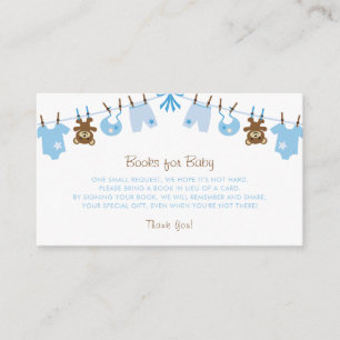 Carte D'accompagnement Blue Boy Baby shower Livres pour bébé