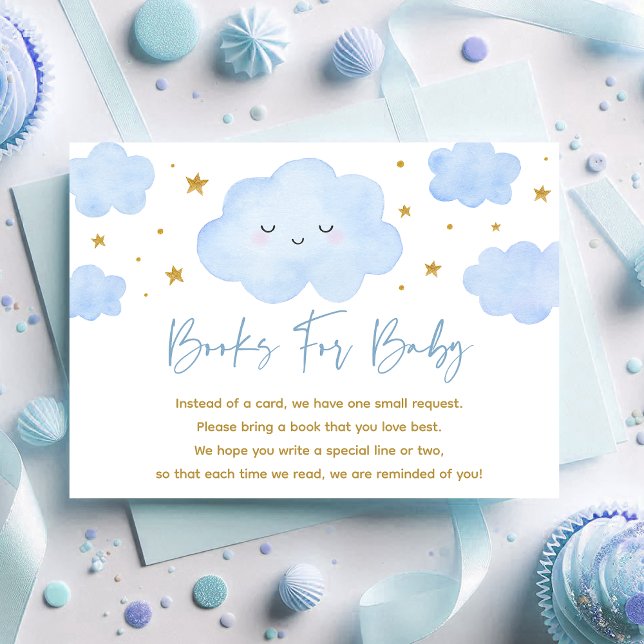 Carte D'accompagnement Blue Boy Cloud Stars Baby Sprinkle Demande de rése (Créateur téléchargé)