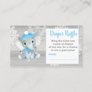 Carte D'accompagnement Blue Boy Elephant diaper billet de tombola rustiqu