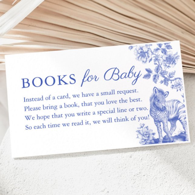 Carte D'accompagnement Blue Boy Toile Safari Livres pour Baby shower (Blue Boy Toile Safari Books for Baby)
