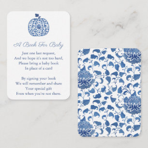 Carte D'accompagnement Blue Chinoserie Citrouille Apporter Livre Pour Bab