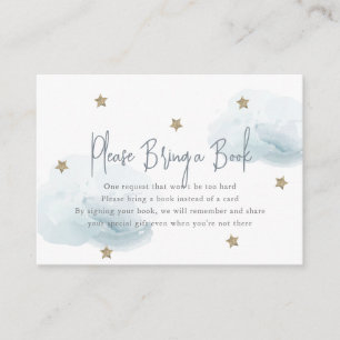 Carte D'accompagnement Blue Cloud & Star Baby shower S'il vous plaît appo