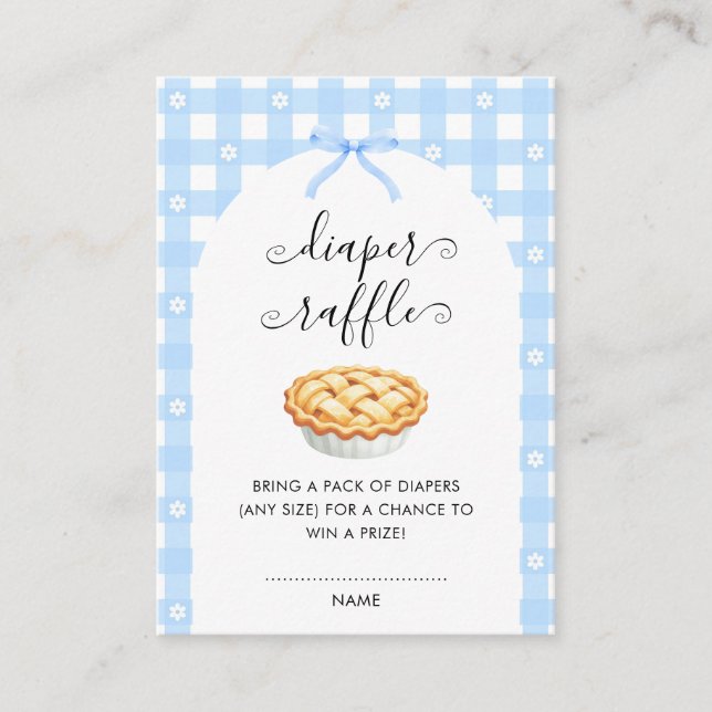 Carte D'accompagnement Blue Coquette Pie Diaper Raffle (Devant)