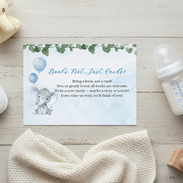 Carte D'accompagnement Blue Elephant Books for Baby Shower Card (Créateur téléchargé)