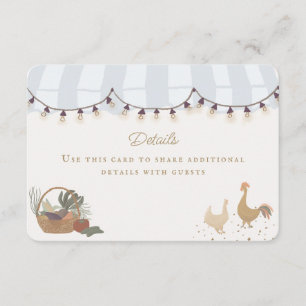 Carte D'accompagnement Blue Farmers Market Farm Détails frais Insérer