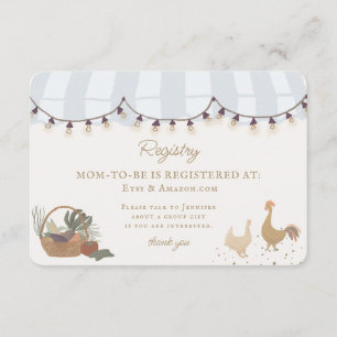 Carte D'accompagnement Blue Farmers Market Farm Registre frais Insérer