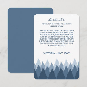 Carte D'accompagnement Blue Forest Range Woodland Détails du Mariage