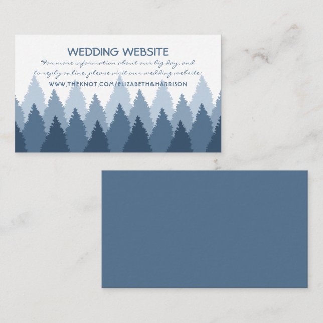 Carte D'accompagnement Blue Forest Range Woodland Site Mariage (Devant / Derrière)