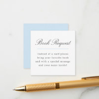 Blue Grand Millennial Book Request Baby shower