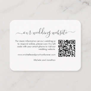 Carte D'accompagnement Blue Green Eucalyptus Mariage RSVP Détails QR Code