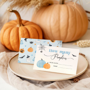 Carte D'accompagnement Blue Halloween devinez combien de citrouilles