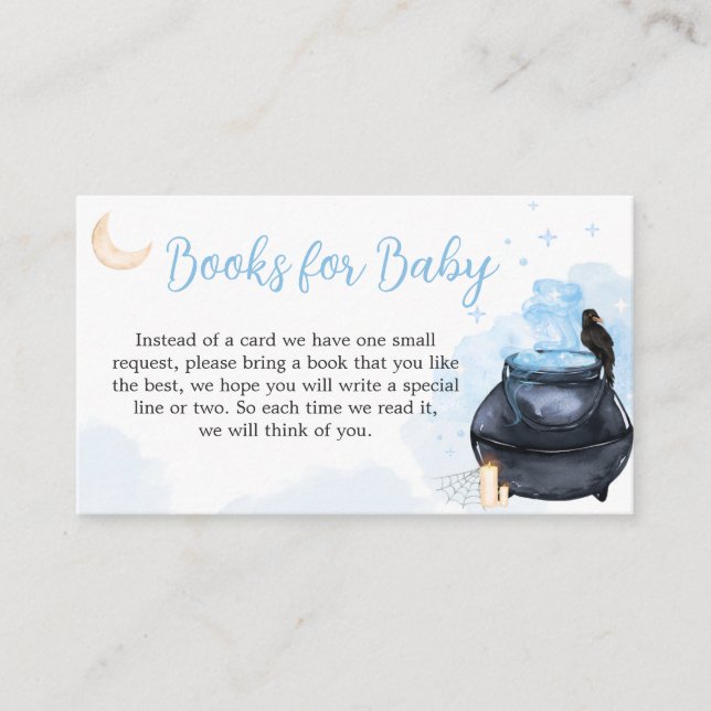 Carte D'accompagnement Blue Halloween Un bébé brasse des livres pour bébé (Devant)