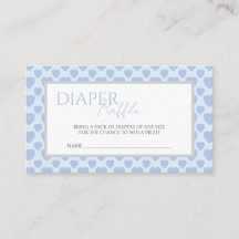Blue Hearts Baby Shower Diaper Raffle