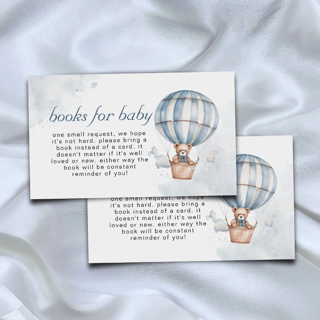Carte D'accompagnement Blue Hot Air Balloon Teddy Bear Livres pour bébé (Créateur téléchargé)