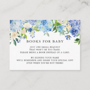 Carte D'accompagnement Blue Hydrangea Baby shower Demande de carnet Insér