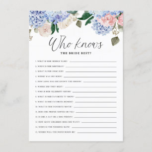 Carte D'accompagnement Blue Hydrangeas qui connaît la mariée meilleure ca