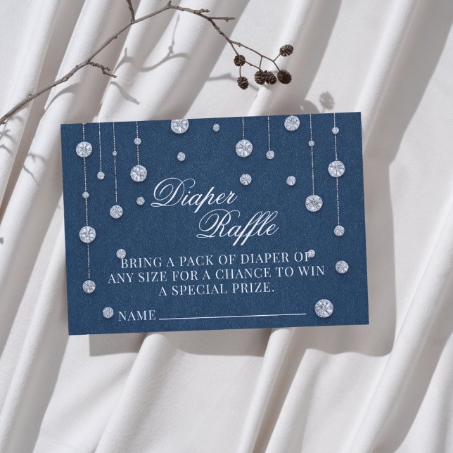 Carte D'accompagnement Blue Jean Baby shower Déchets Raffle (Créateur téléchargé)