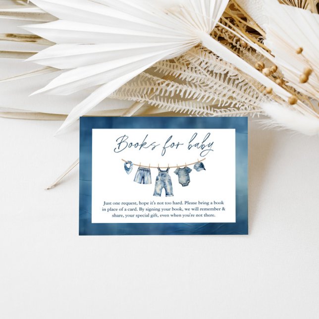 Carte D'accompagnement Blue Jean Baby shower, Livres pour bébé (Créateur téléchargé)