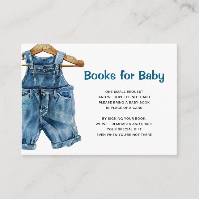 Carte D'accompagnement Blue Jean Livres pour bébé (Devant)
