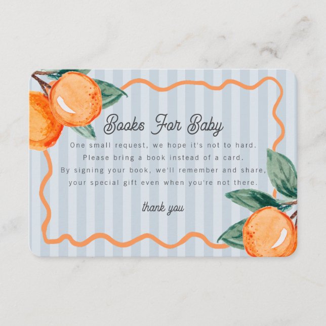 Carte D'accompagnement Blue Little Cutie Pastel Citrus Livres pour bébé (Devant)