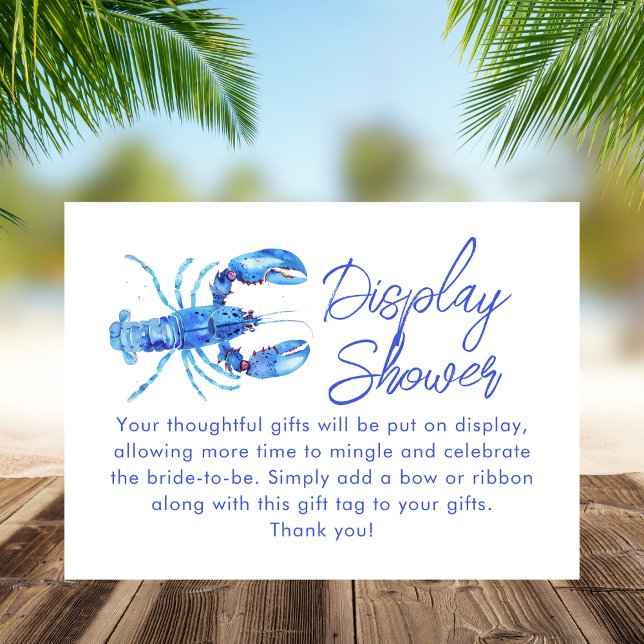 Carte D'accompagnement Blue Lobster Beach Display Fête des mariées de dou (Créateur téléchargé)