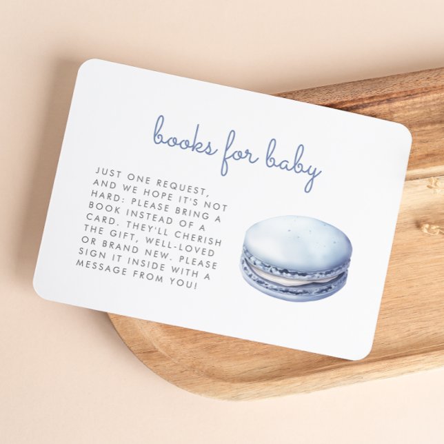 Carte D'accompagnement Blue Macaron Baby Shower Books Enclosure Card (Créateur téléchargé)