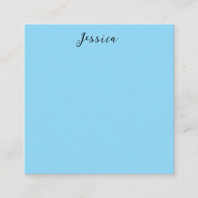 Carte D'accompagnement Blue Modern Elegant Plain Simple Professional Name (Devant)