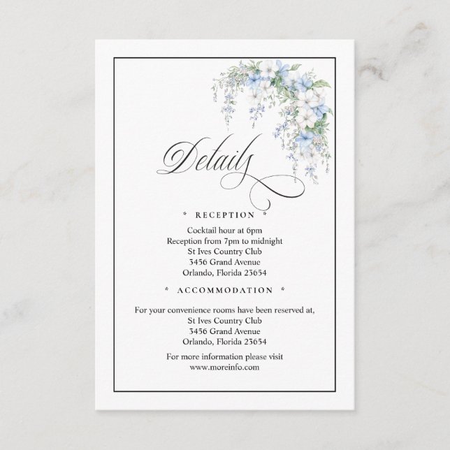 Carte D'accompagnement Blue Morning Glorys QR Code Enclosure Card (Devant)