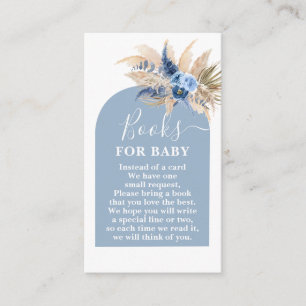 Carte D'accompagnement Blue Pampas Grass Books for Baby Boy Card