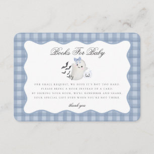 Carte D'accompagnement Blue Pastel Little Boo Ghost Books for Baby Insert
