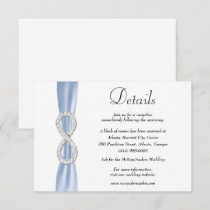 Carte D'accompagnement Blue Ribbon Diamond Infinity Détails du Mariage