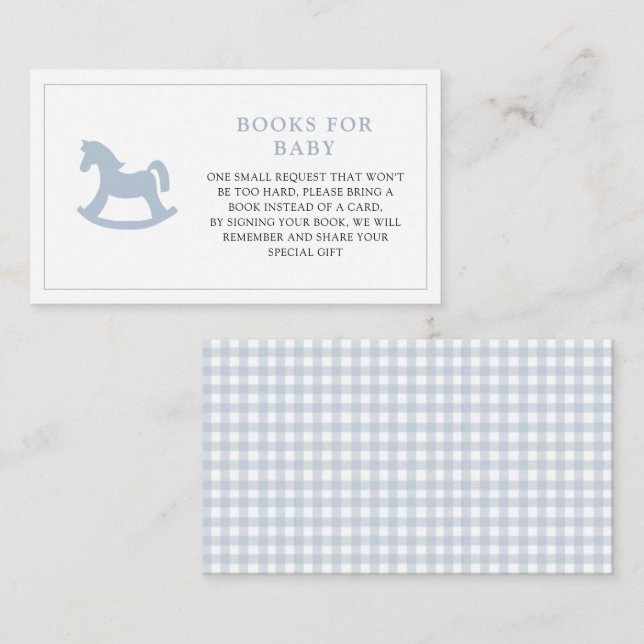 Carte D'accompagnement Blue Rocking Baby shower garçon Réserver Demande (Devant / Derrière)