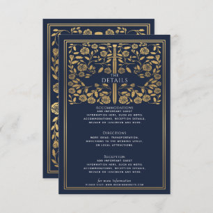 Carte D'accompagnement Blue Royal Medieval Sword Mariage Détails