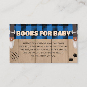 Carte D'accompagnement Blue Rustic Plaid Books pour bébé