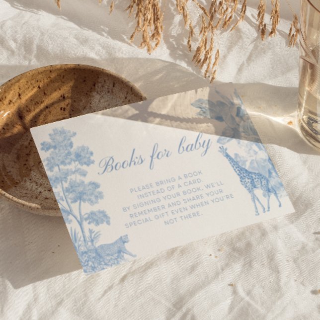 Carte D'accompagnement Blue Safari Toile de Jouy Books for Baby  (Créateur téléchargé)