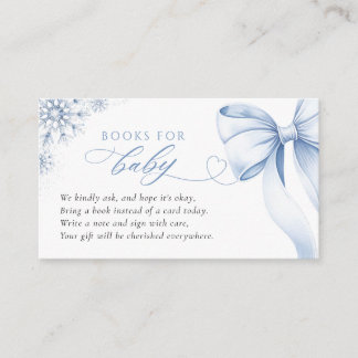 Carte D'accompagnement Blue Snowflake Baby Shower Books for Baby