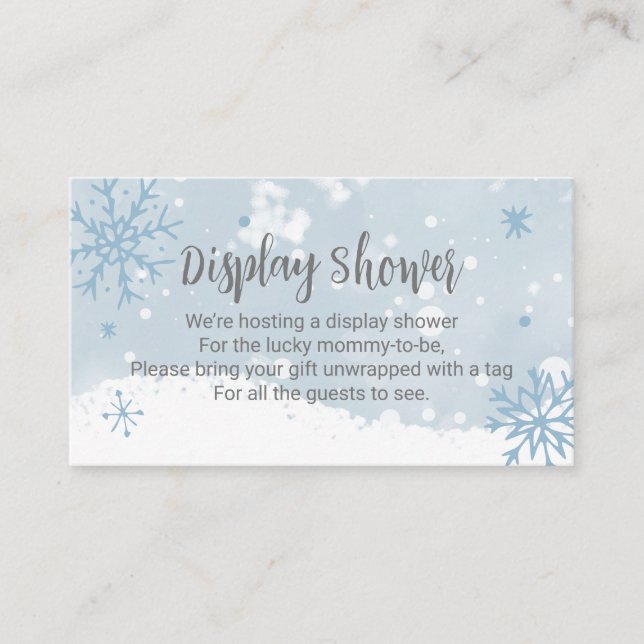 Carte D'accompagnement Blue Snowflakes Baby shower garçon écran douche (Devant)