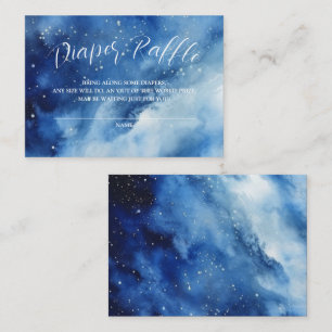 Carte D'accompagnement Blue Space Galaxy Thème Diaper Raffle Ticket