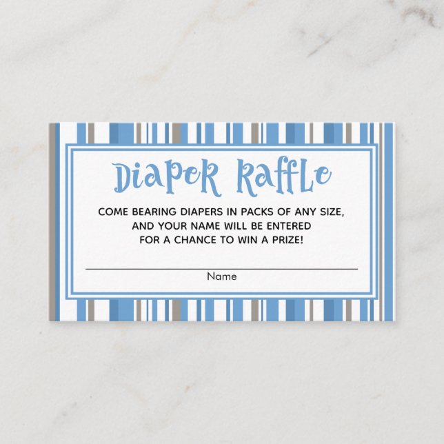 Carte D'accompagnement Blue Stripes Baby Boy Douche Repas Tickets (Devant)
