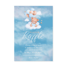 Blue Teddy Bear Balloons Bébé Déchets Raffle