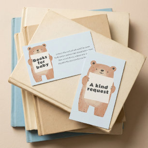 Carte D'accompagnement Blue teddy Bear Books for baby Request