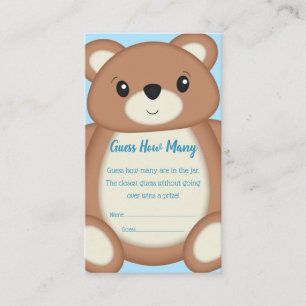 Carte D'accompagnement Blue Teddy Bear Jeu de devinette