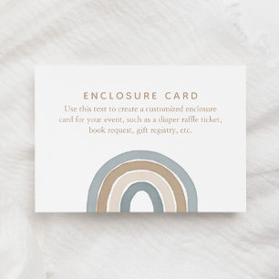 Carte D'accompagnement Blue Watercolor Boho Rainbow Boy Baby shower Enclo