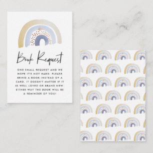 Carte D'accompagnement Blue Watercolor Rainbow Baby shower Demande de rés